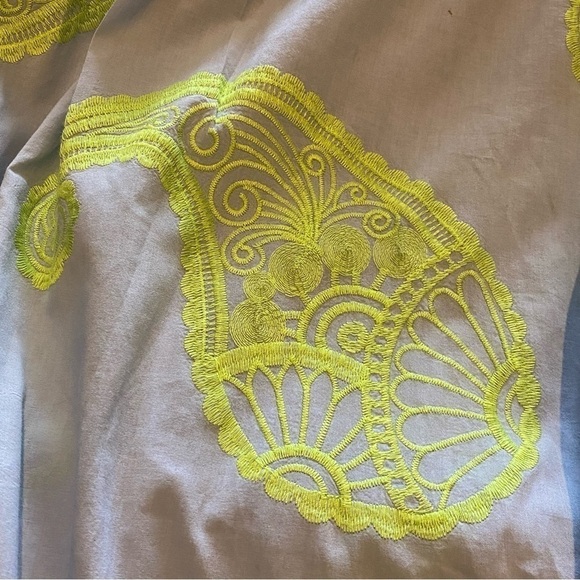 DIXIE Women Blue & Green Embroidered Paisley Button Maxi Dress Size Medium - Picture 7 of 14